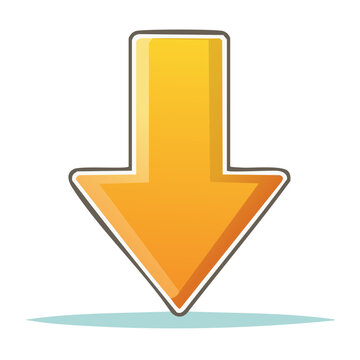 Orange downward arrow icon