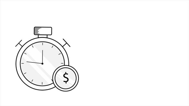 Analog clock spinning animation on Transparent Background, Looped wall clock animation, watch animation in 4k. 
