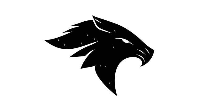 Black Panther Head Silhouette Logo Design.