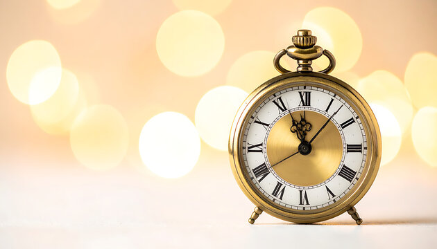 Antique pocket watch close-up on a soft bokeh background, vintage timekeeping, elegant accessory