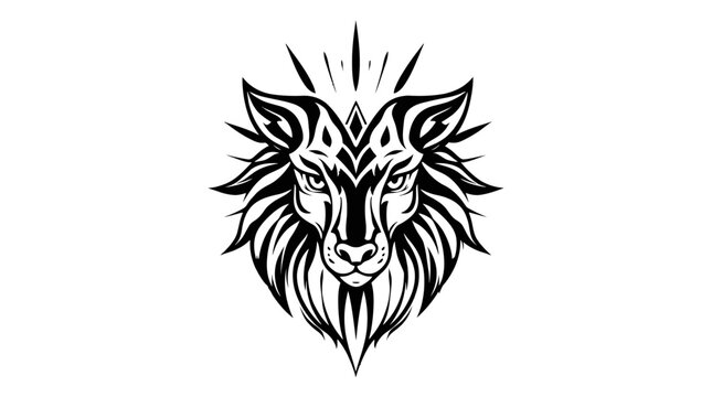 Stylized illustration of a fierce wolf head with sharp lines.