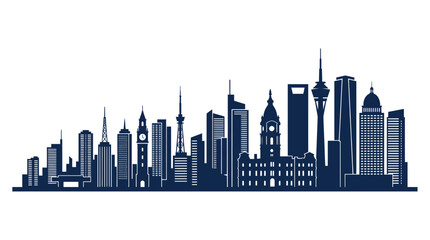 Obraz premium Modern City Skyline Silhouette