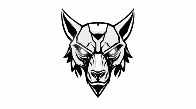 Stylized Wolf Head Logo Design Illustration.