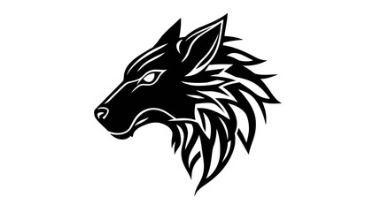 Obraz premium Tribal Wolf Head Silhouette Graphic Design.