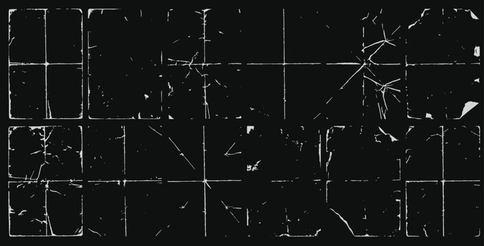 Abstract white lines on black background textures with scratch and grid elements for grungy dark design concepts vector illustration