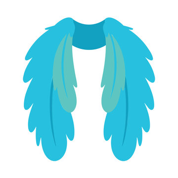Elegant blue feather boa draped gracefully, perfect for costume or party decoration