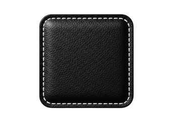 Fototapeta premium Close-up view of a textured black square surface isolated on transparent background isolated on transparent background