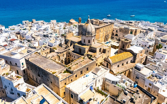 View of Monopoli, a town in the Metropolitan City of Bari, Apulia, Italy, located on the Adriatic Sea