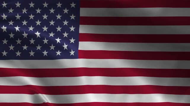 United States Flag Waving in the Wind, Realistic American National Flag Animation in 4K