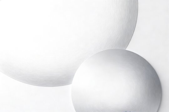 Minimalist Silver Discs on White Background
