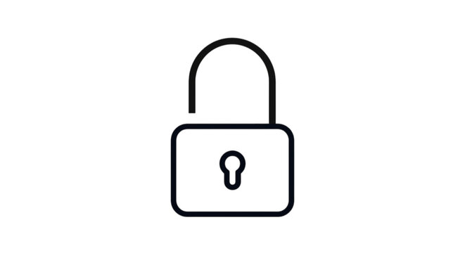 Unlocked open lock line icon vector image representing granted access successful authorization decrypted digital data file vulnerability or solved privacy system security