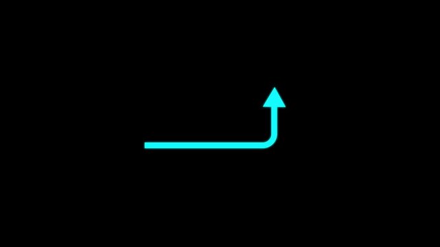 large size  long arrow. Straight long arrow icon.  long arrow pointing to .Go right and then go up.site in isolated block background 