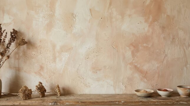 Eco-friendly limewash background, organic mineral texture