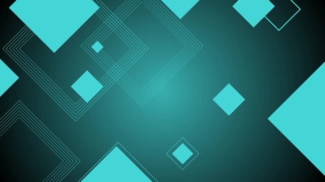 Abstract gradient background solid tilted squares of various sizes animation