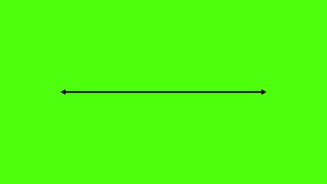 double headed arrow with architectural design style narrow thin black line and points animates on and off screen for instructional demonstration 4k animation video