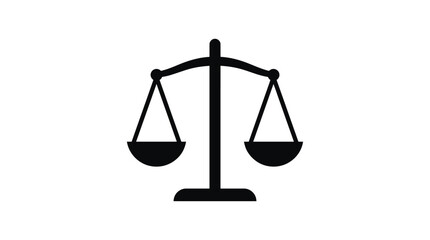 balance scale silhouette on white background justice law legal symbol icon graphic © MdKabir