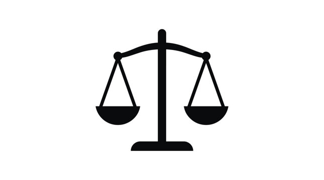 balance scale silhouette on white background justice law legal symbol icon graphic