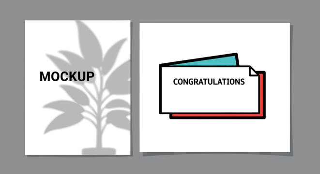 Congratulations Greeting Card Mockup Design.