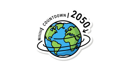 Fototapeta premium Earth Globe Illustration with Countdown.