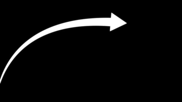 Glowing Blue Curved Arrow Down on Dark Background &ndash; Glowing Decline Trend, Falling Graph, Business Loss, Financial Decrease, Data Analytics Concept