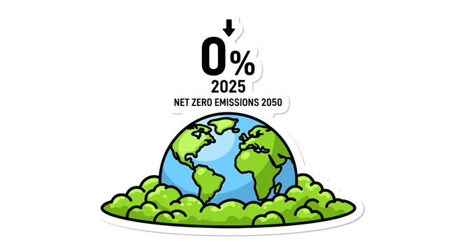 Earth Globe with Green Land Masses.