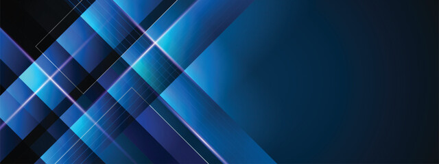 Obraz premium Abstract Blue Futuristic Background, Vector Tech Carbon Fiber and Gold Strip Lines for Web Banner.