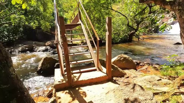 Cachoeira no distrito de Taquaru&ccedil;u, cidade de Palmas, Estado de Tocantins, Brasil