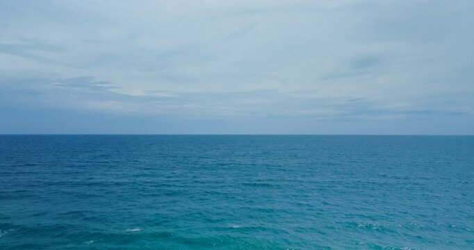 drone flying aerial view blue sky and sea sky horizon