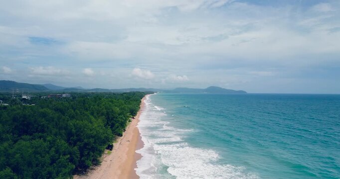 Aerial view of the sea from the beach