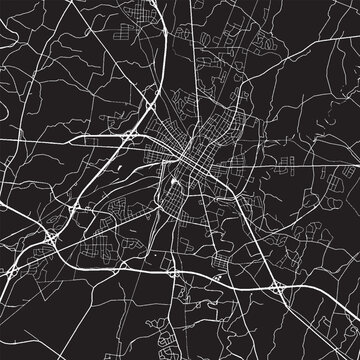 Hagerstown Maryland Vector Map, Detailed City Street Map Black and White Minimalist Line Art