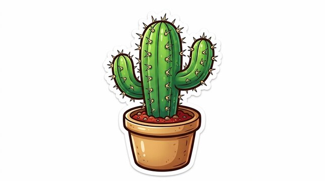 Cactus plant in pot isolated