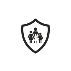 Fototapeta premium Family protection shield icon representing insurance and safety