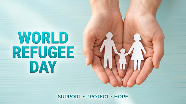 World Refugee Day, refugee awareness, support protect hope, family protection