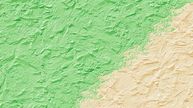 A textured surface with a rough, crumpled pattern featuring a diagonal gradient from green to beige tones, abstract color combo background