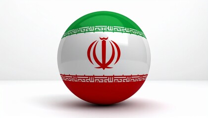 Fototapeta premium Sphere wrapped in Iran flag design, symbolizing unity, patriotism, and global presence.