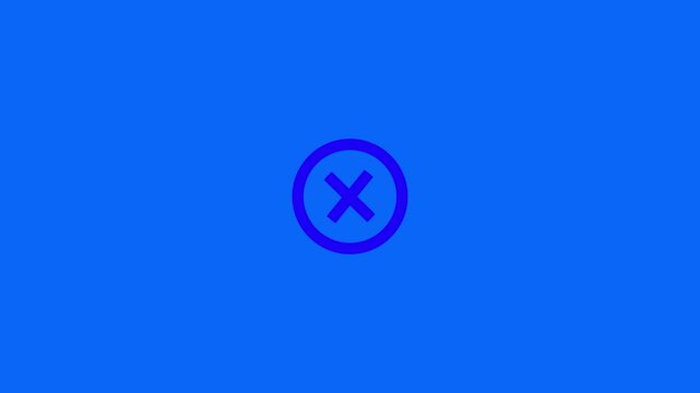 Cross Mark icon animation 4K video. Attention, no, decline, red, stop, warning, paintbrush and animated red x isolated on a transparent background
