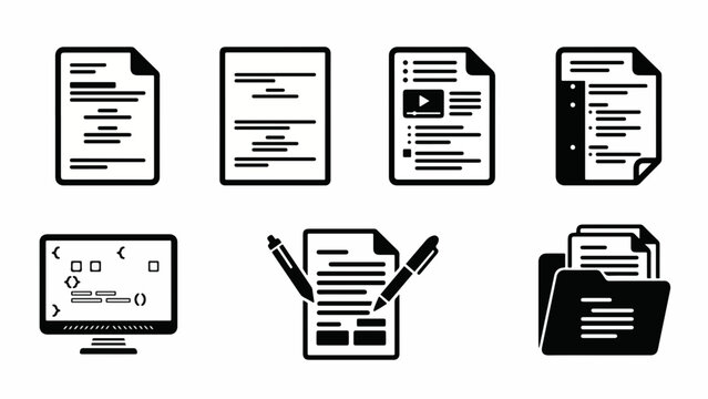 Business Document and Digital Workflow Icon Set