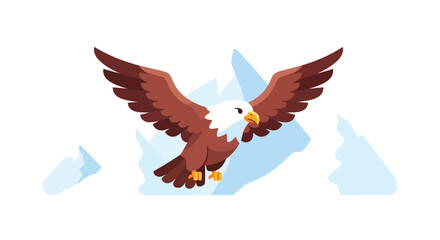 Fototapeta premium Majestic eagle soaring above icy peaks, freedom, wildlife illustration