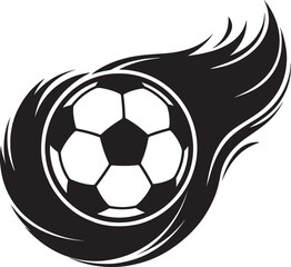 Fototapeta premium Soccer ball with flowing wing-like motion effect. Dynamic sports vector illustration representing speed and action.