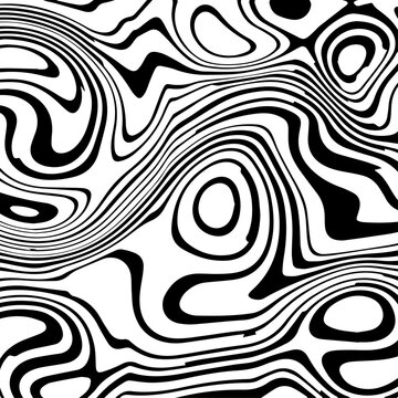 Contemporary Black and White Marble Pattern with Fluid Layers