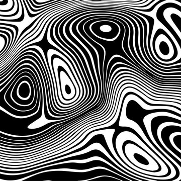 Minimal Abstract Terrain Texture with Layered Monochrome Waves