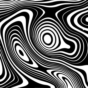 Abstract Geological Contour Illustration in Black and White