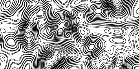 Obraz premium Black and white organic contour line pattern with flowing topographic shapes and layered abstract curves abstract vector background eps10