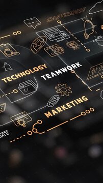 Animated statistical imagery on the background of a computer processor