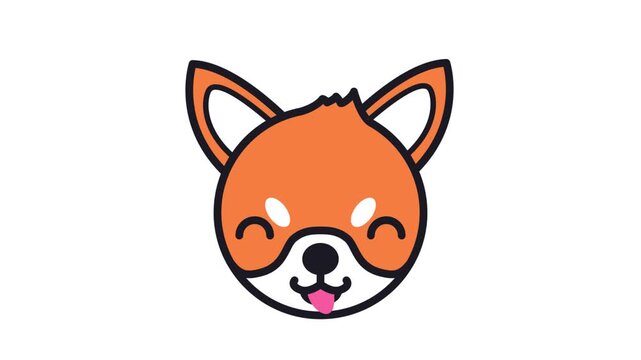 Cute cartoon chihuahua dog blinking animated vector video loop