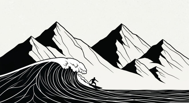 mountain landscape vector illustration