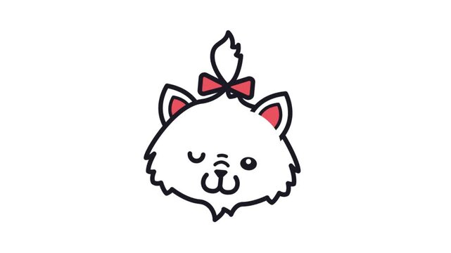 Cute cartoon Sphynx cat winking animated vector video loop