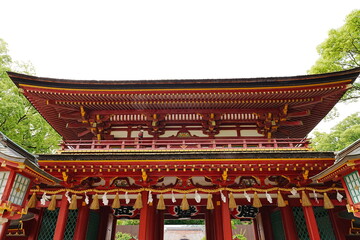 Fototapeta premium Historic Main Hall of Dazaifu Tenmangu Shrine in Fukuoka Japan