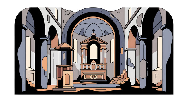 Interior of a church with altar.