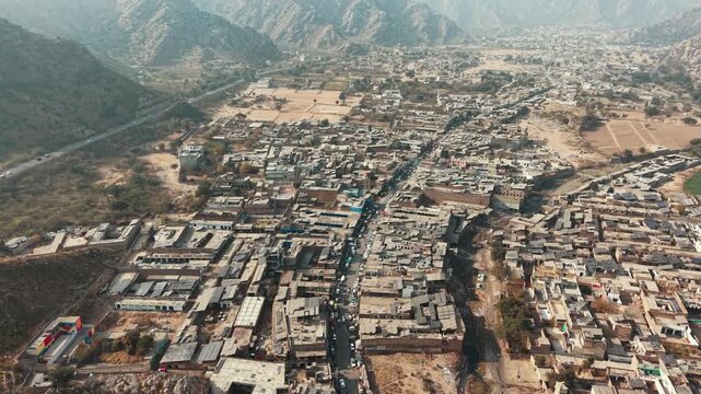 Darra Bazar gun market view from above. Darra Adam Khel is the main town of Dara Adam Khel Tehsil in the Kohat District of Khyber